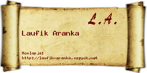 Laufik Aranka névjegykártya